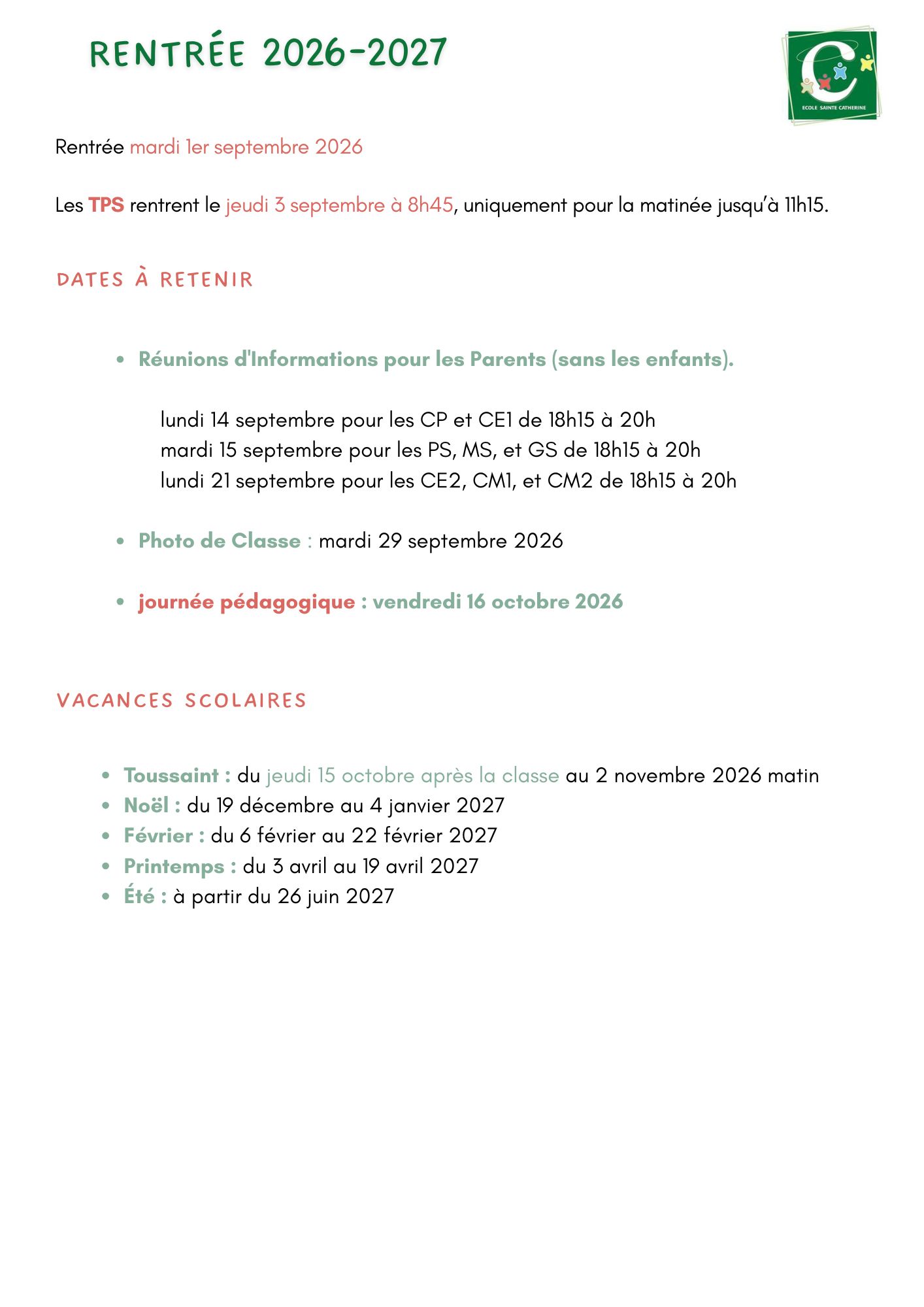 rentrée 26-27